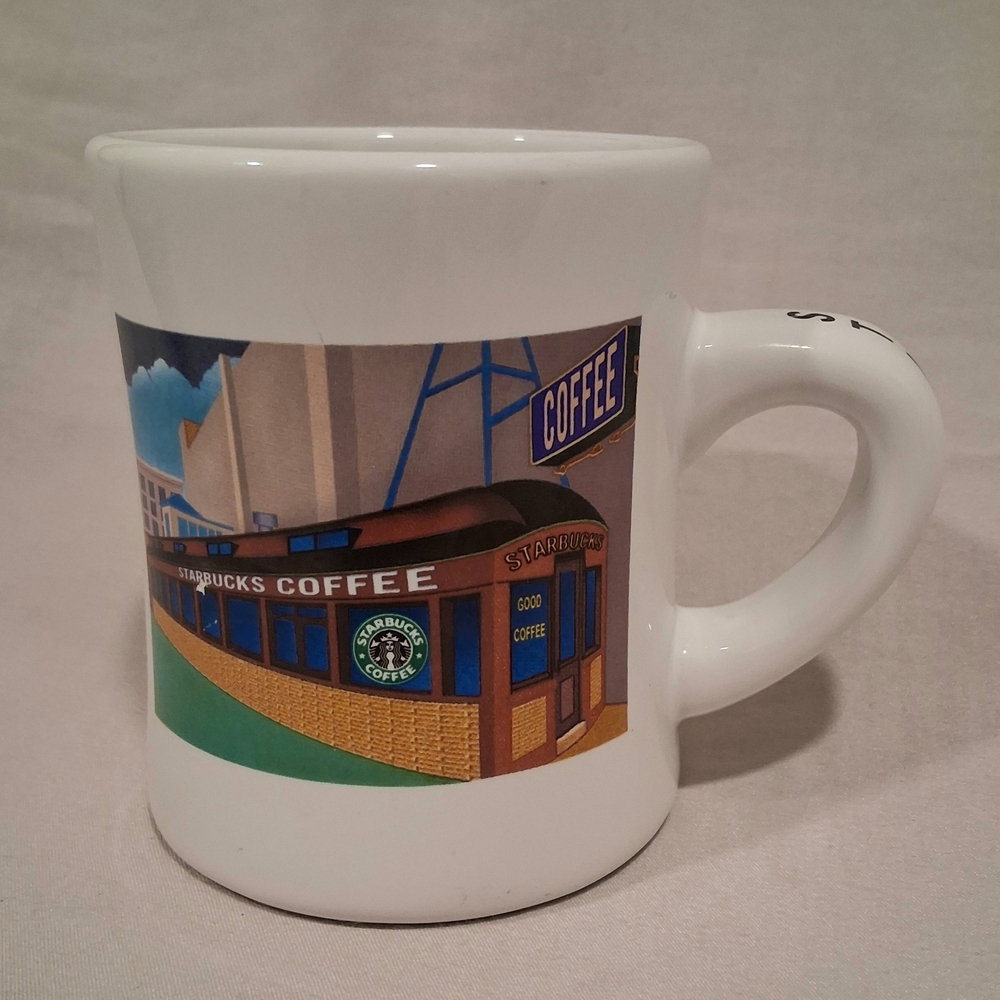 2001 Starbucks Barista 16oz Ceramic Coffee Mug - All Over Design